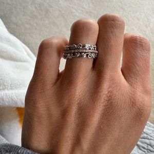 Clogau Gold Silver & Rose Gold Am Byth Diamond Ring Size K or 5.5